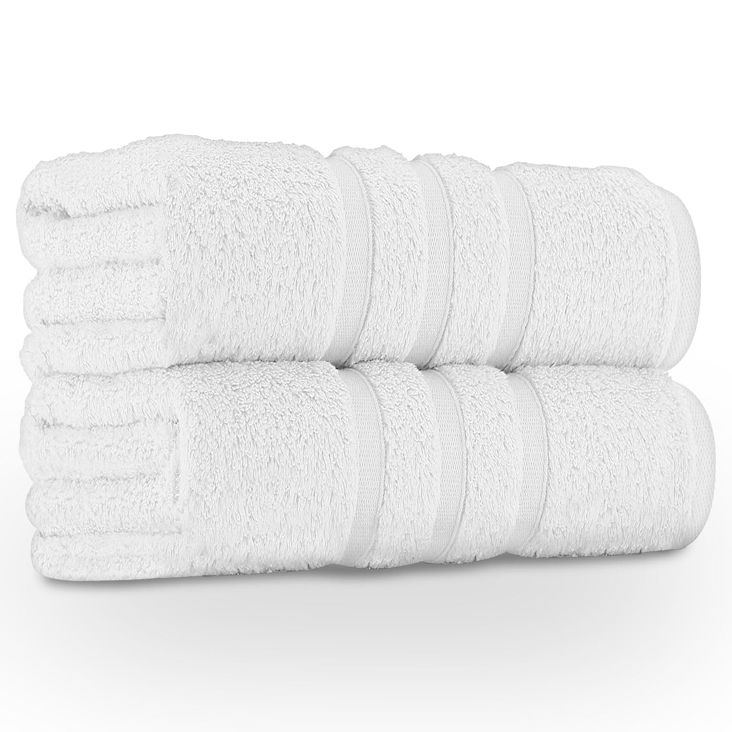 GC GAVENO CAVAILIA Large Bath Sheets 2 Pack - 100% Egyptian Cotton - Highly Absorbent & Quick Dry Extra Large Towels - Easycare & Durable - White