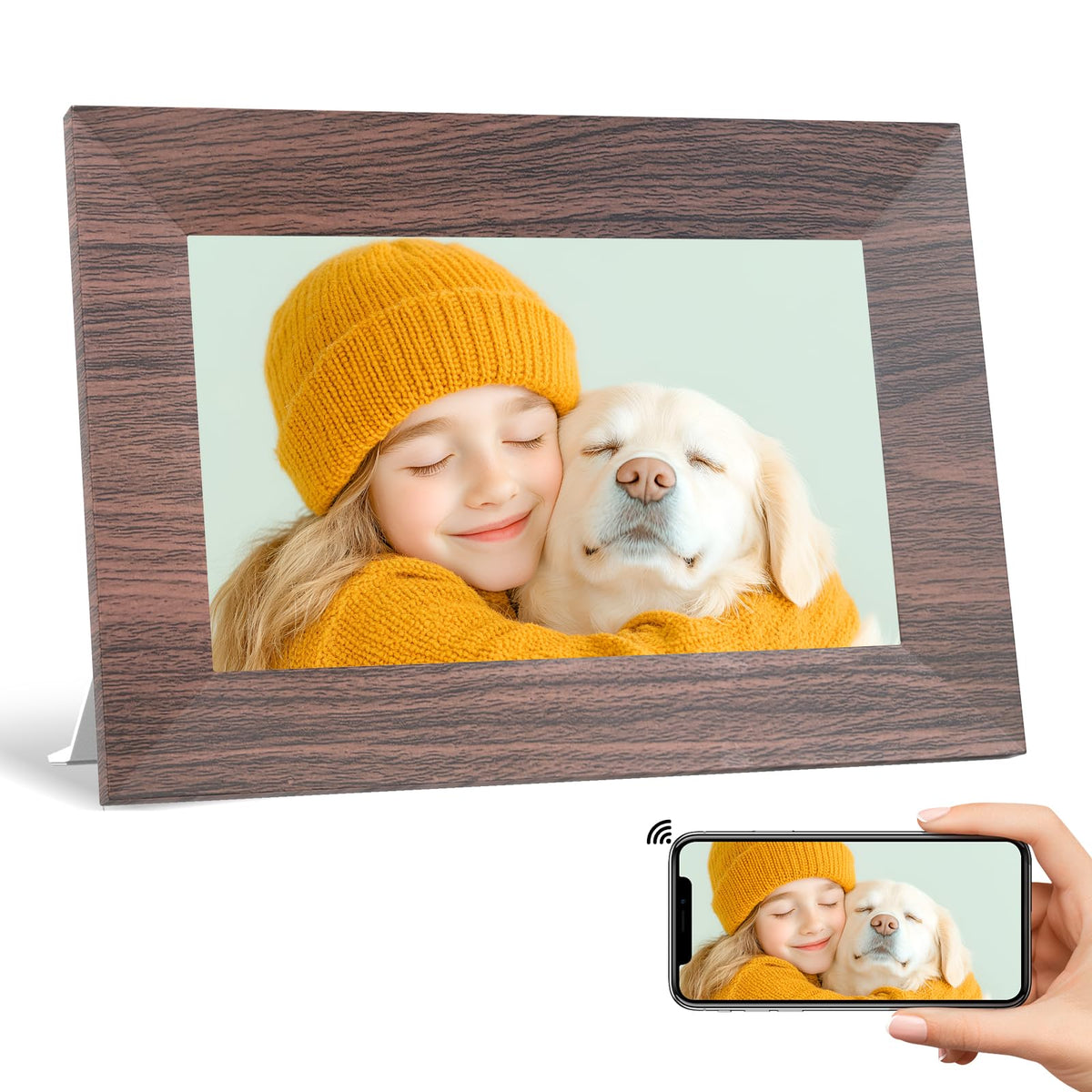 Digital Photo Frame 7 Inch, BWJBSW WiFi Digital Frame with HD IPS Touchscreen, 32GB Memory, Electronic Picture Frame Shares Photos/Videos via App,
