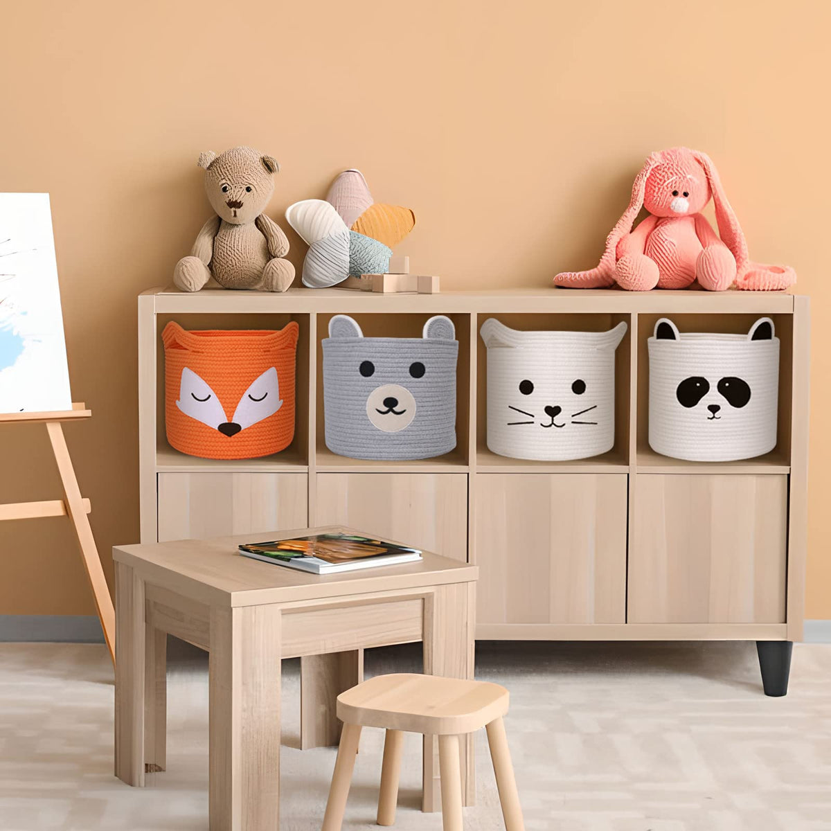 ACOHSY Storage Baskets Storage Boxes,Set of 3 30x30x30 Toy Storage,Kallax Storage Boxes,Can be used as Washing Basket,Dog Toy Basket,Clothes