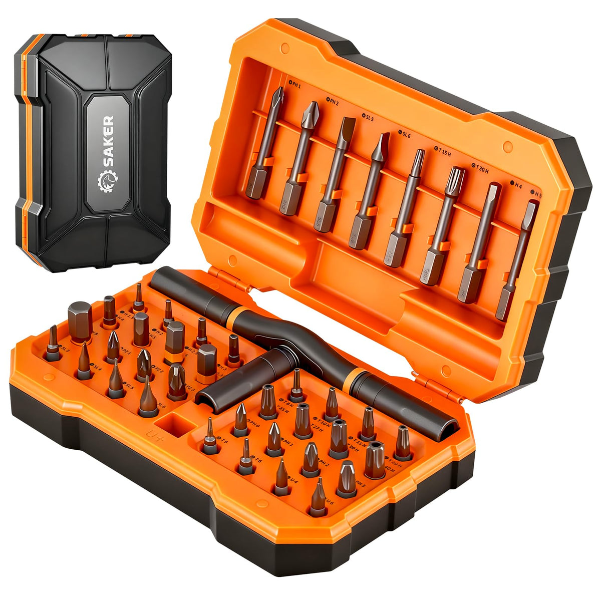 Saker 42-in-1 Magnetic Screwdriver Set with Ratchet T Handle Multi-Bit Tool Kit for Christmas Gifts Home, Computer, Bicycle, Furniture, and DIY