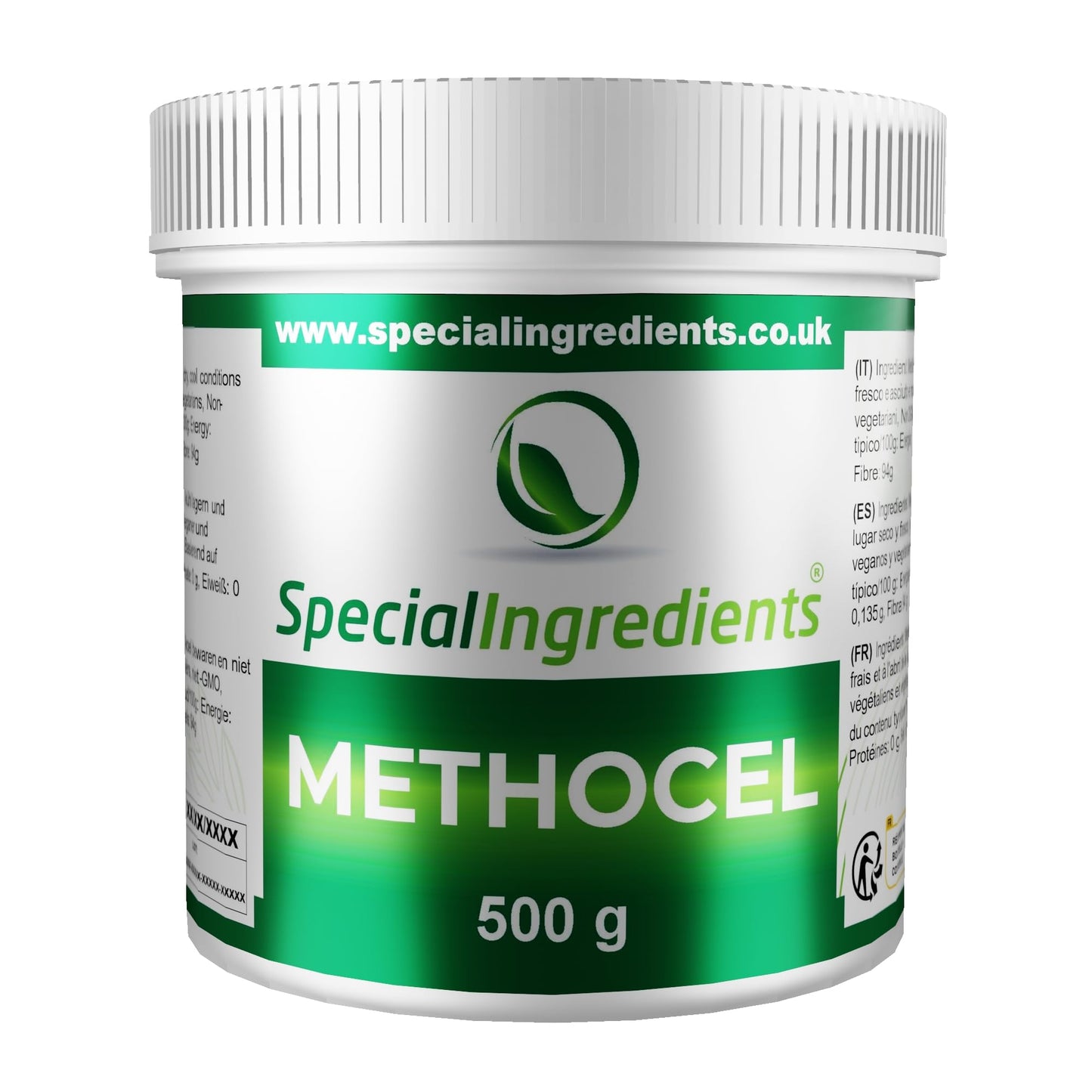 Methocel (Methylcellulose) 500g Premium Quality Food Grade, Vegan, Non-GMO, Gluten Free ? Recyclable Container