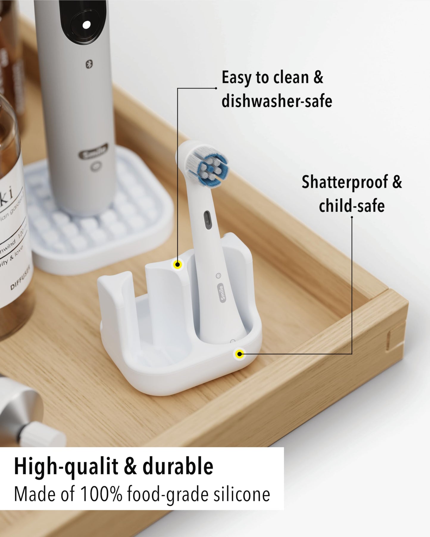 Qikfresh holder for 2 electric toothbrush heads (White)