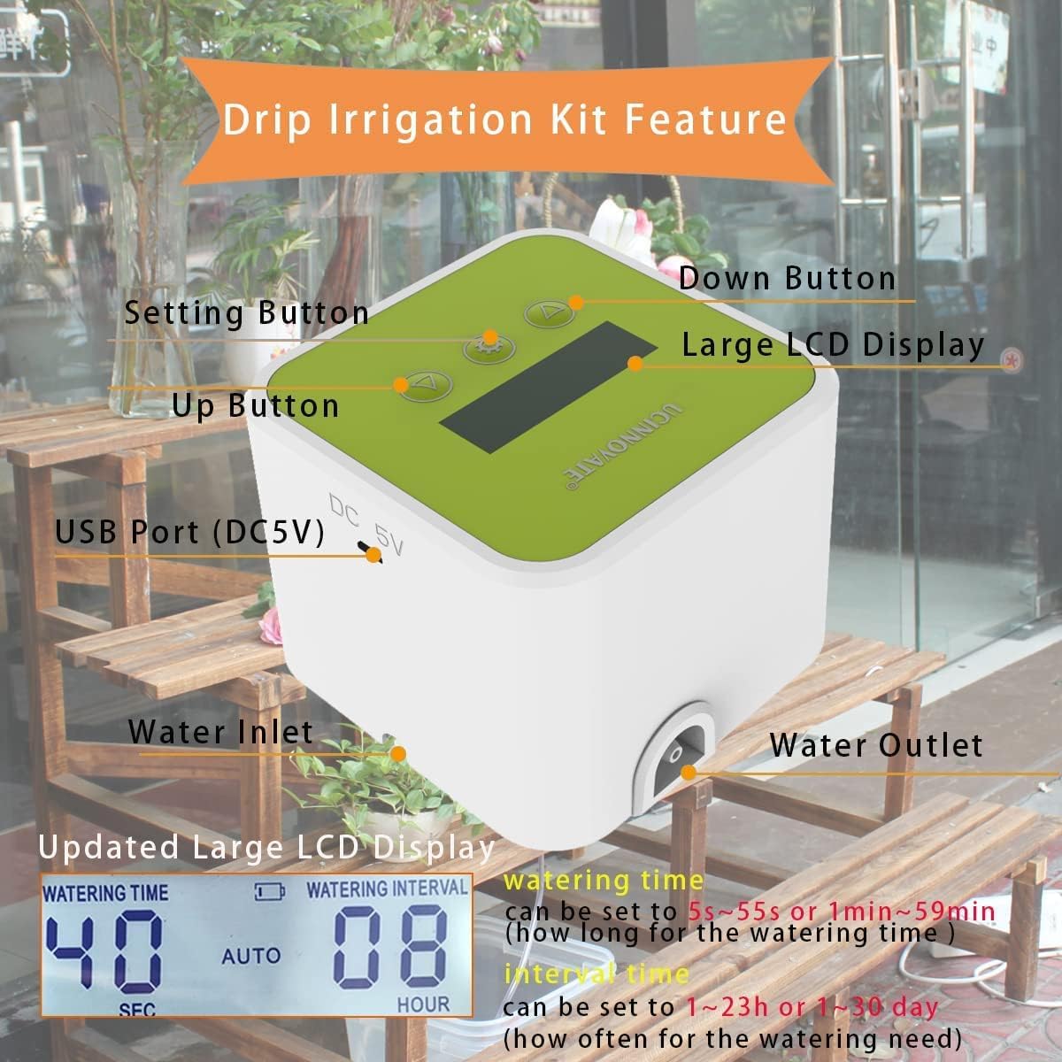 WOWLED Automatic Drip Irrigation System, Indoor Plant DIY Smart Irrigation Kit Self Watering System for House Plants, Watering Equipment for Potted