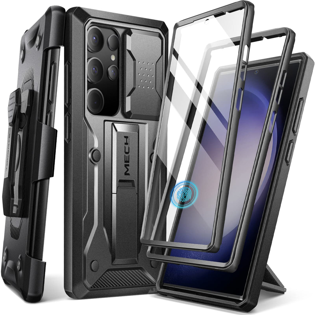 Tongate for Samsung Galaxy S23 Ultra Case, [Bulit-in Slide Camera Cover & Screen Protector] [2 Front Frame] Military Grade Shockproof S23 Ultra Phone