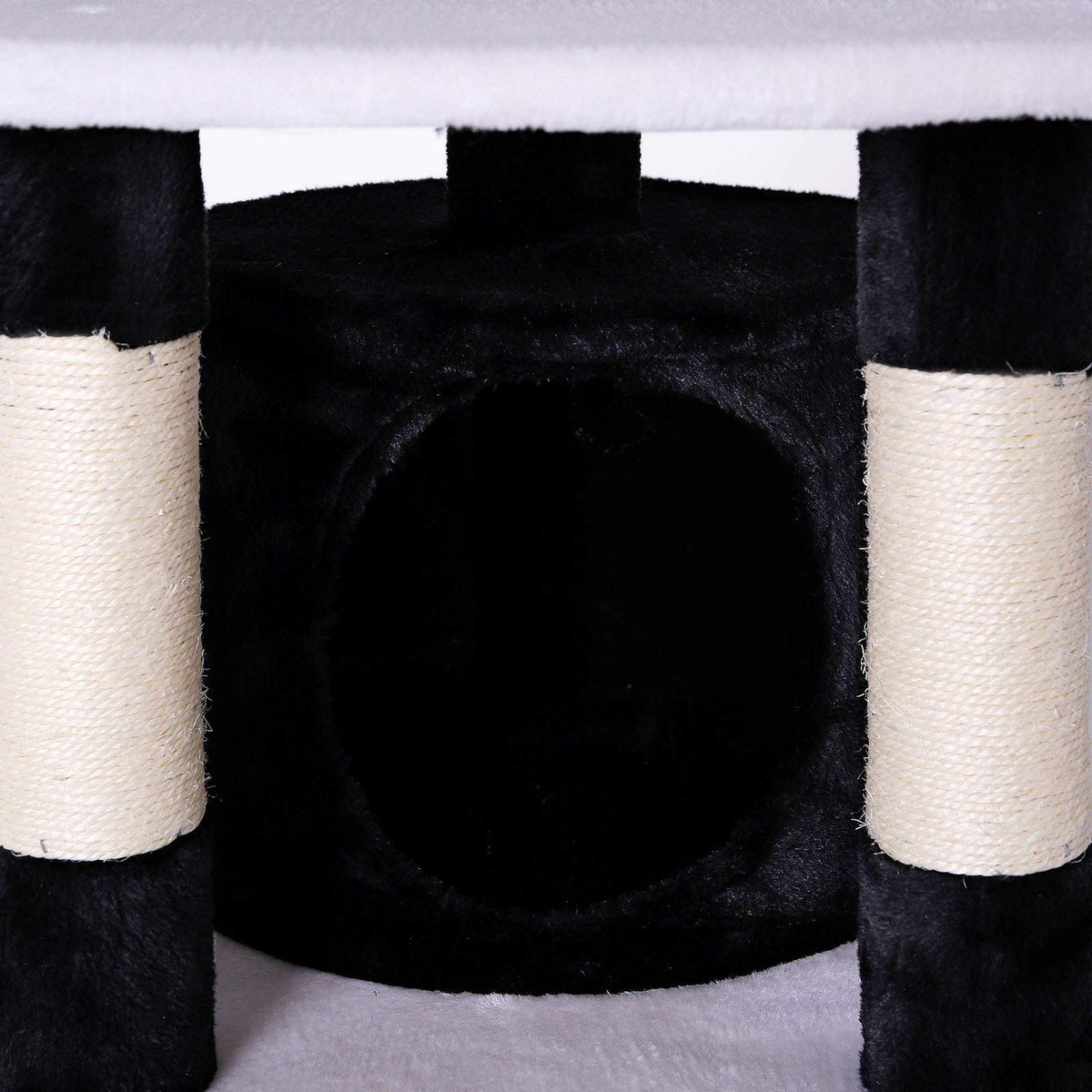 lionto dibea Cat Tree Activity Centre Sisal Climbing Toy, 65 cm, Black/White