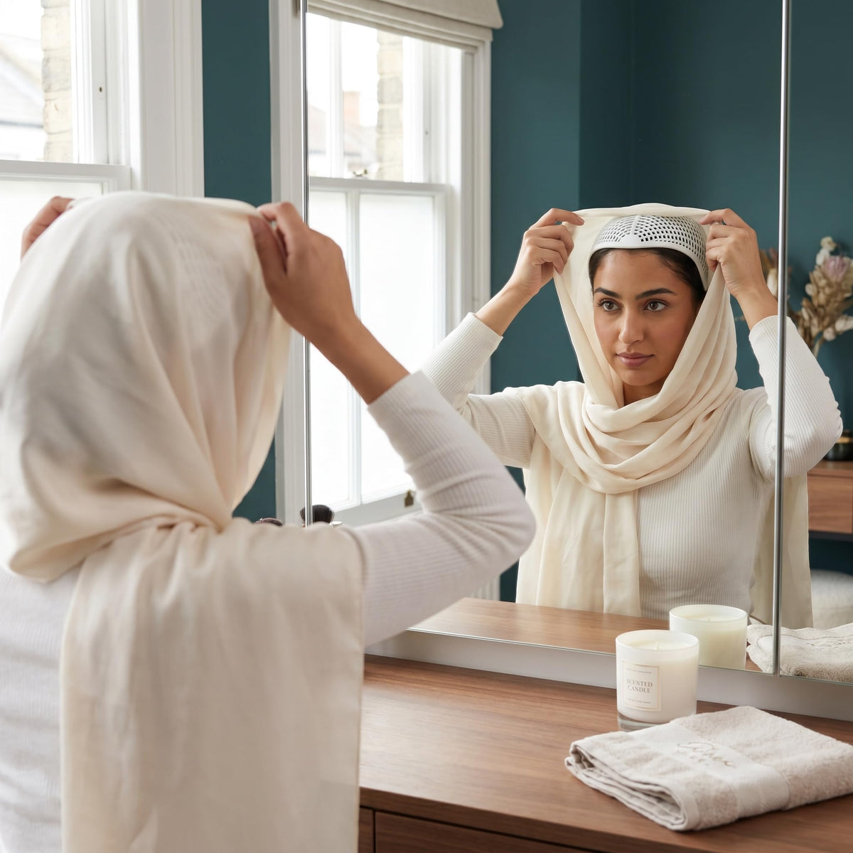 Elastic Hijab Headband,Soft, Non-Slip Scarf Clip Holder, Lightweight & Comfortable for Women, Students,Perfect for Daily Wear