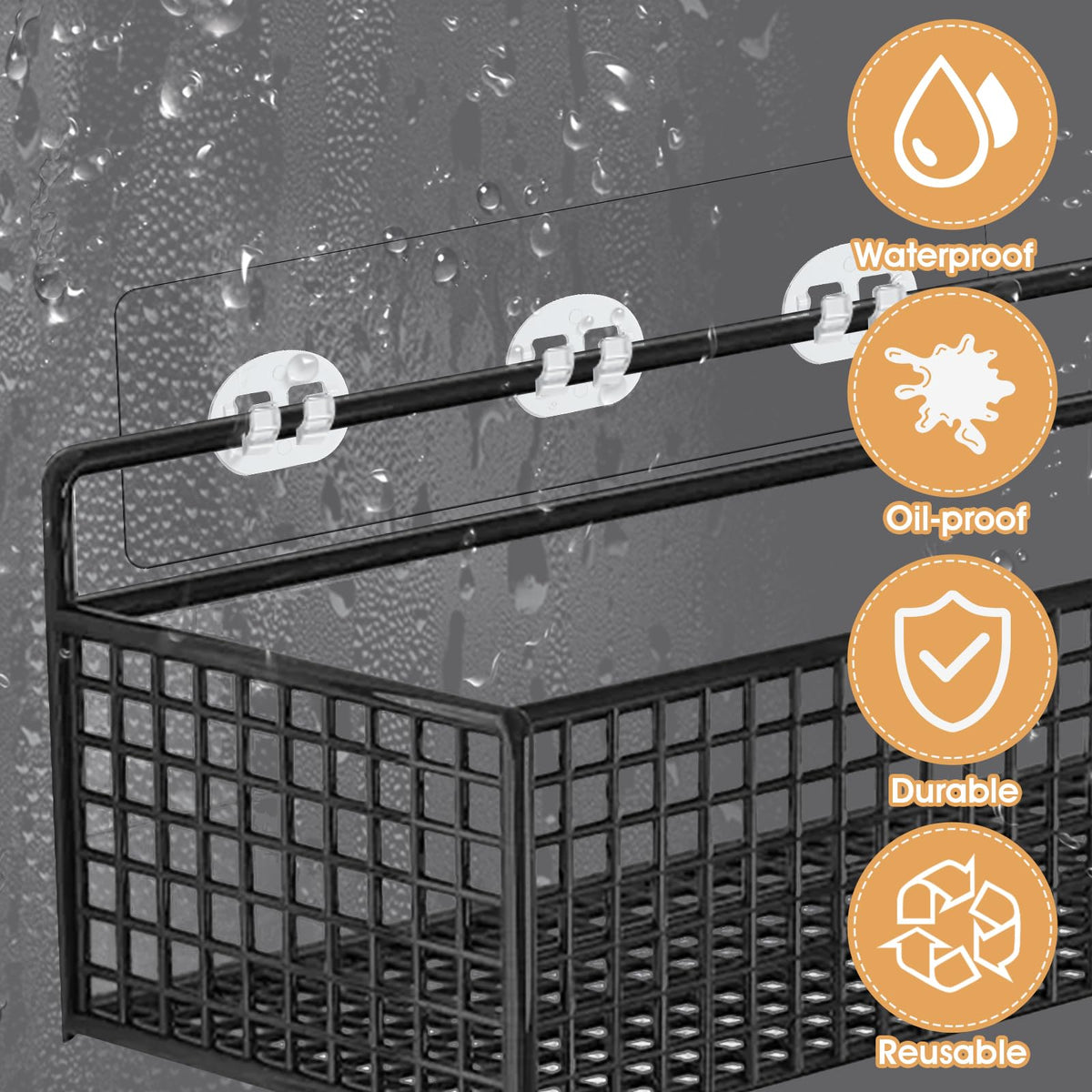 WY LIGHTING LEVEL 8 Pack Shower Caddy Adhesive Replacement Wall Hooks