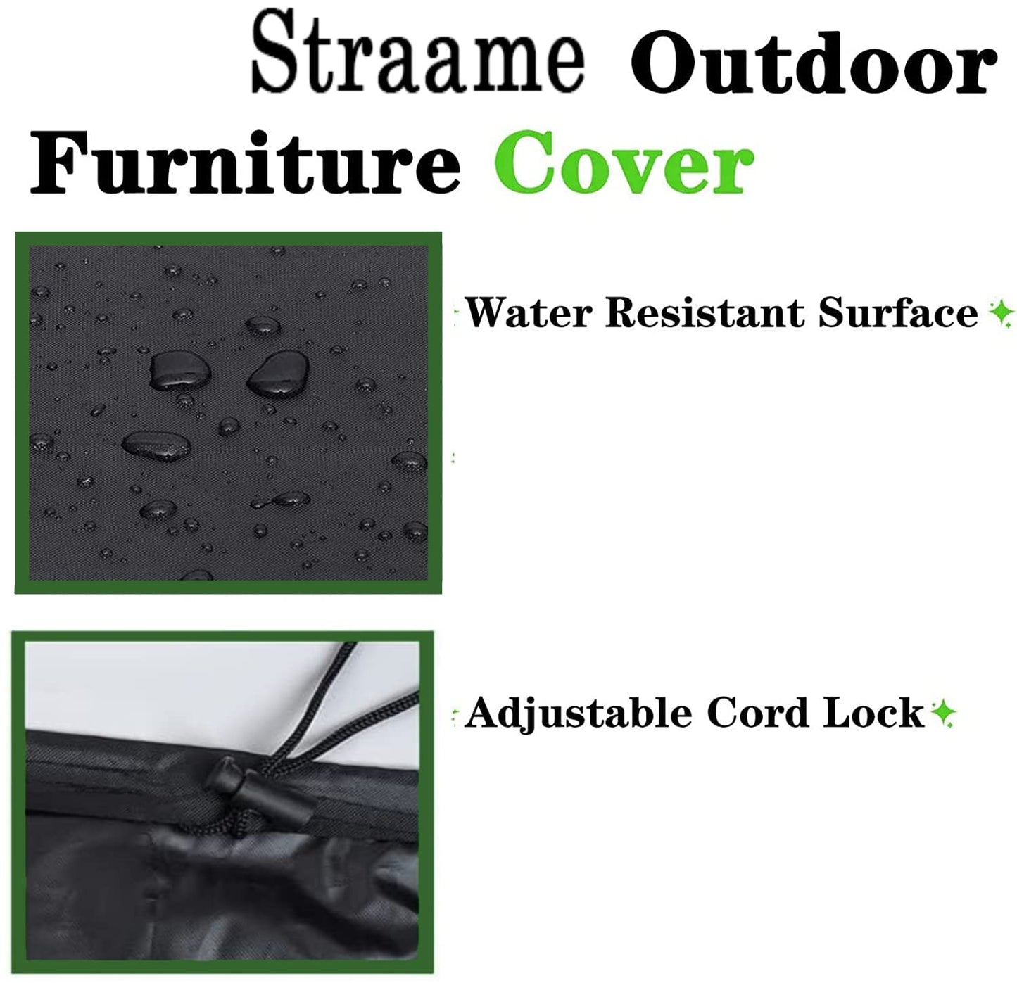 Straame - Outdoor Furniture Protection Cover ? Heavy Duty 420D Oxford Fabric ? Waterproof & Windproof Anti-UV - Rectangular Patio Table Cover with