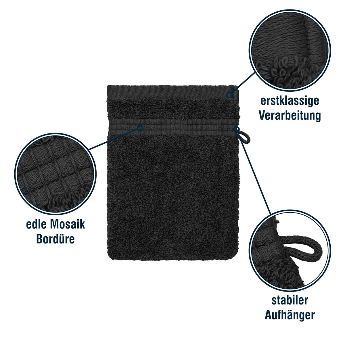 Merana Rome Washcloth Set Absorbent Soft and Lint- Terry Wash Gloves Luxury Quality Heavy Organic Cotton 590 GSM