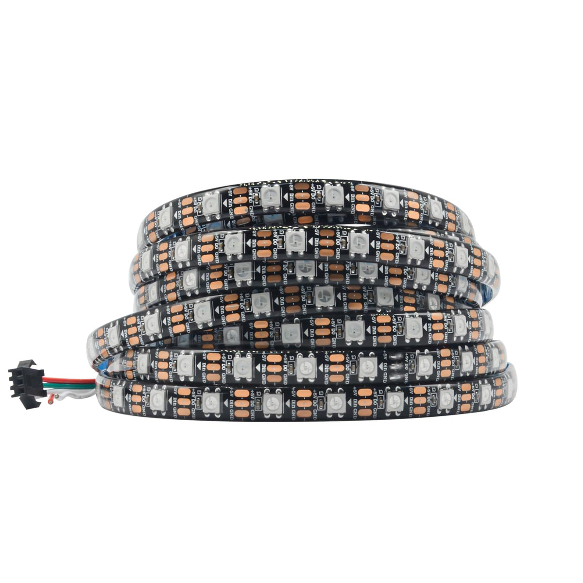 WS2812B LED Strip 5M 5V 60LEDs/m-300 Pixels, Individually Addressable RGB IC LEDs with 5050SMD, Flexible PCB Black, IP65, Dream Color for DIY Project