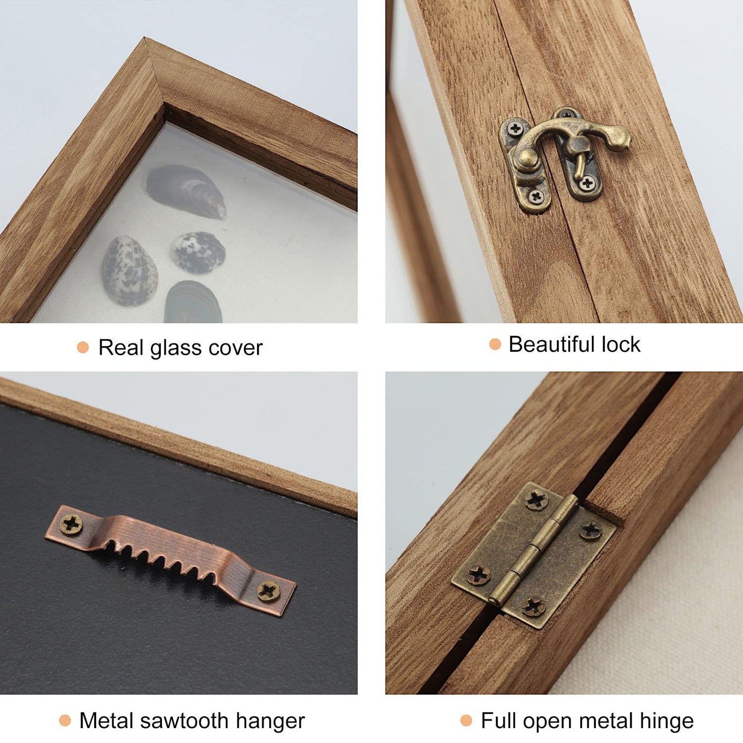 TJ.MOREE Shadow Box Display Case13x16( 33 x 42cm) Flowers Shadow Box Frame with Glass Window Picture Frame Wedding Bouquet Memorabilia Medals Photos