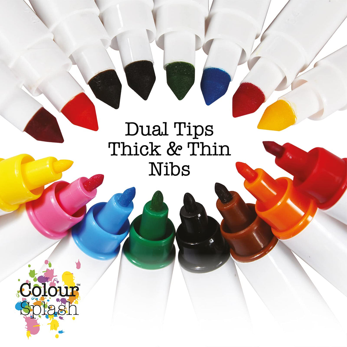 COLOUR SPLASH Edible Food Colouring Pen, Dual Tip Icing Pens, Food-Safe Paint Markers for Writing Messages & Drawing on Cakes & Cupcakes, Colourful & Easy to Use - Red 2ml
