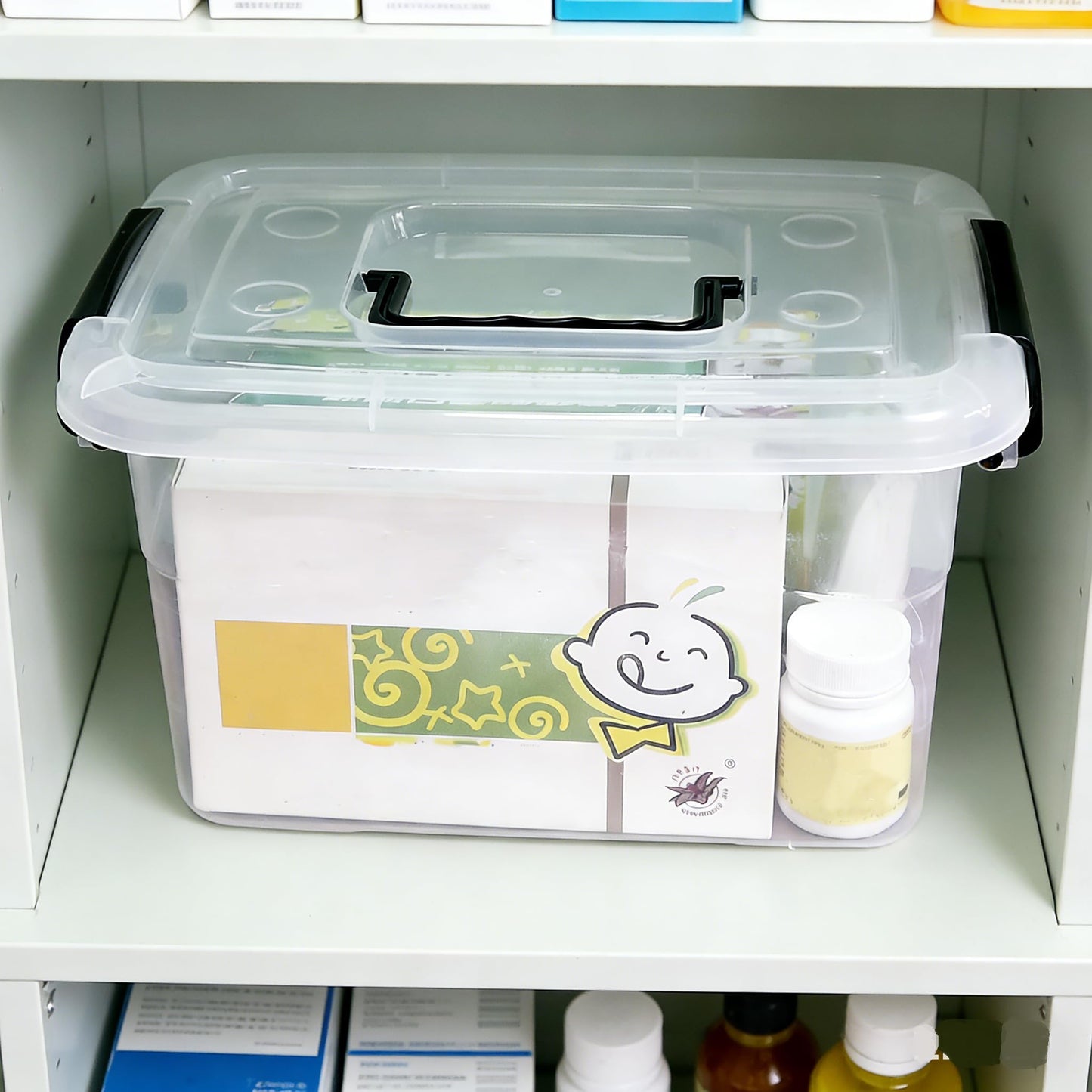 Uumitty 6 Packs Plastic Storage Box, 5 Litre Small Storage Organizer Bin