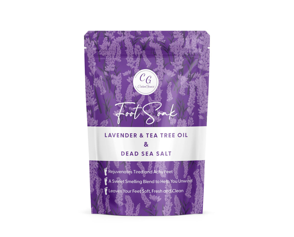 CalmGenix Foot Soak with Lavender Essential Oil & Dead Sea Salt | Helps Treat Nail Fungus & Athletes Foot, Foot Spa Bath | Foot Moisturiser &