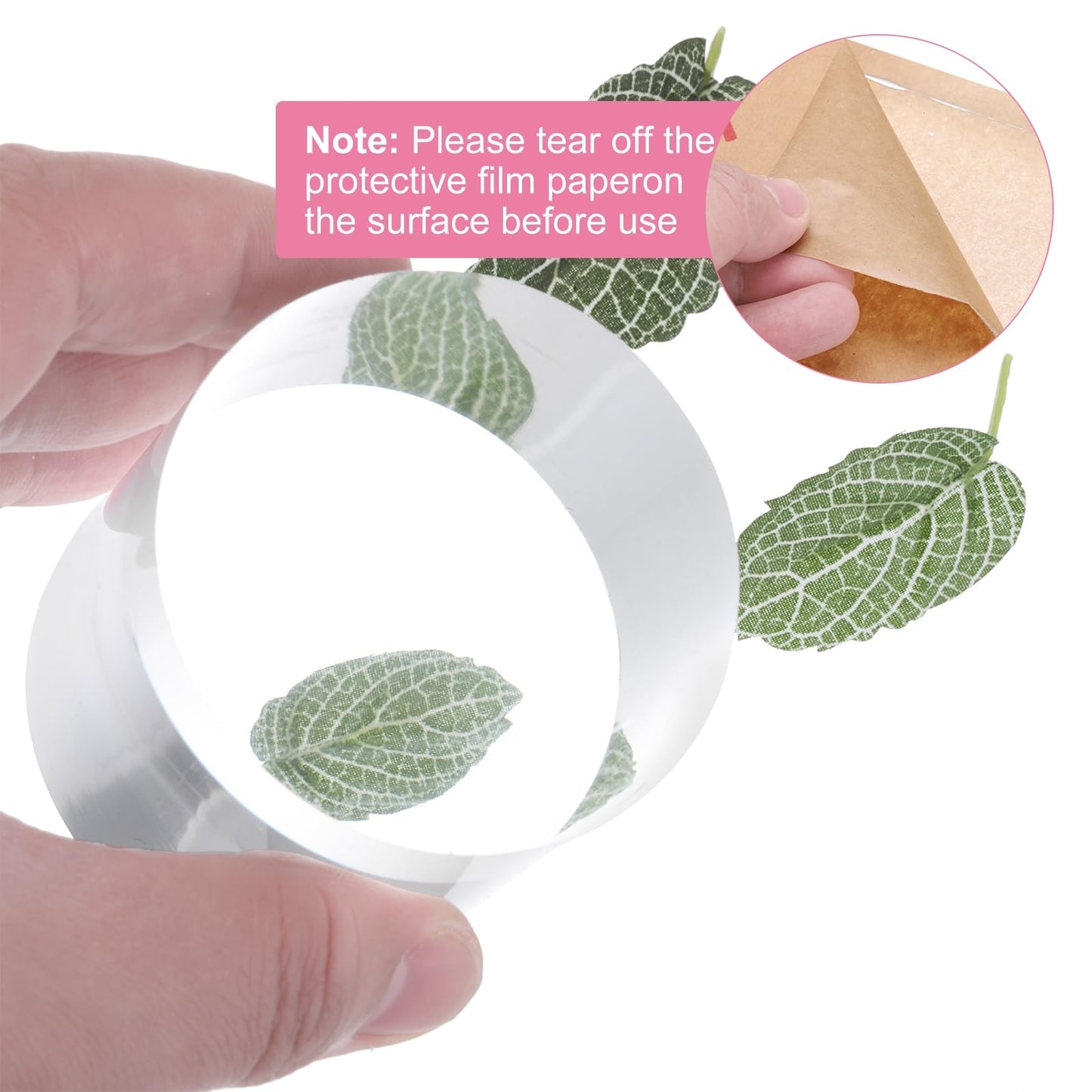 sourcing map 2pcs Acrylic Cylinder Display Blocks, 60 x 60 mm/2.4" x 2.4" Clear Jewelry Display Base Polished Cube Riser Stand Display Holder Base