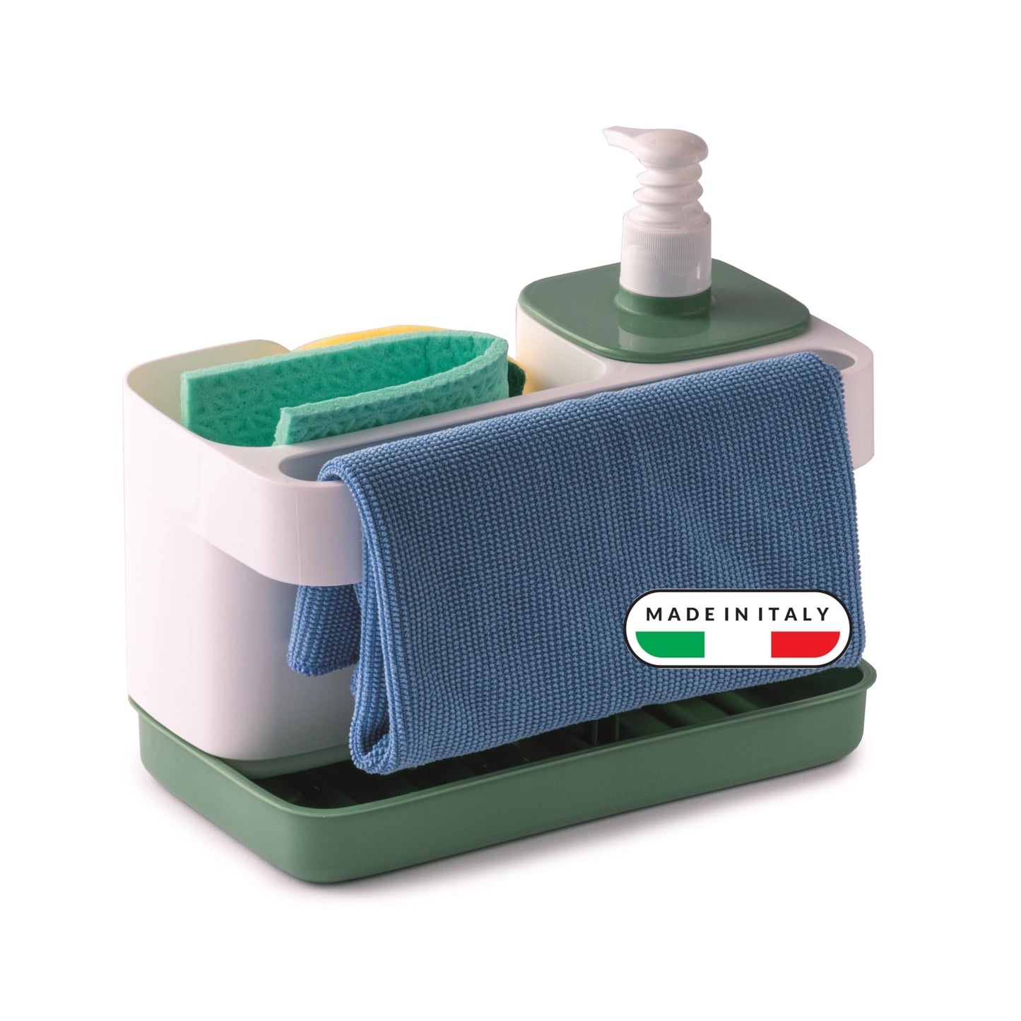 Snips Riordinello - Dish Hand Soap Dispenser & Sponge Holder, Sink Caddy Kitchen Organizer with Liquid Soap Container 400ml, Kitchen Storage