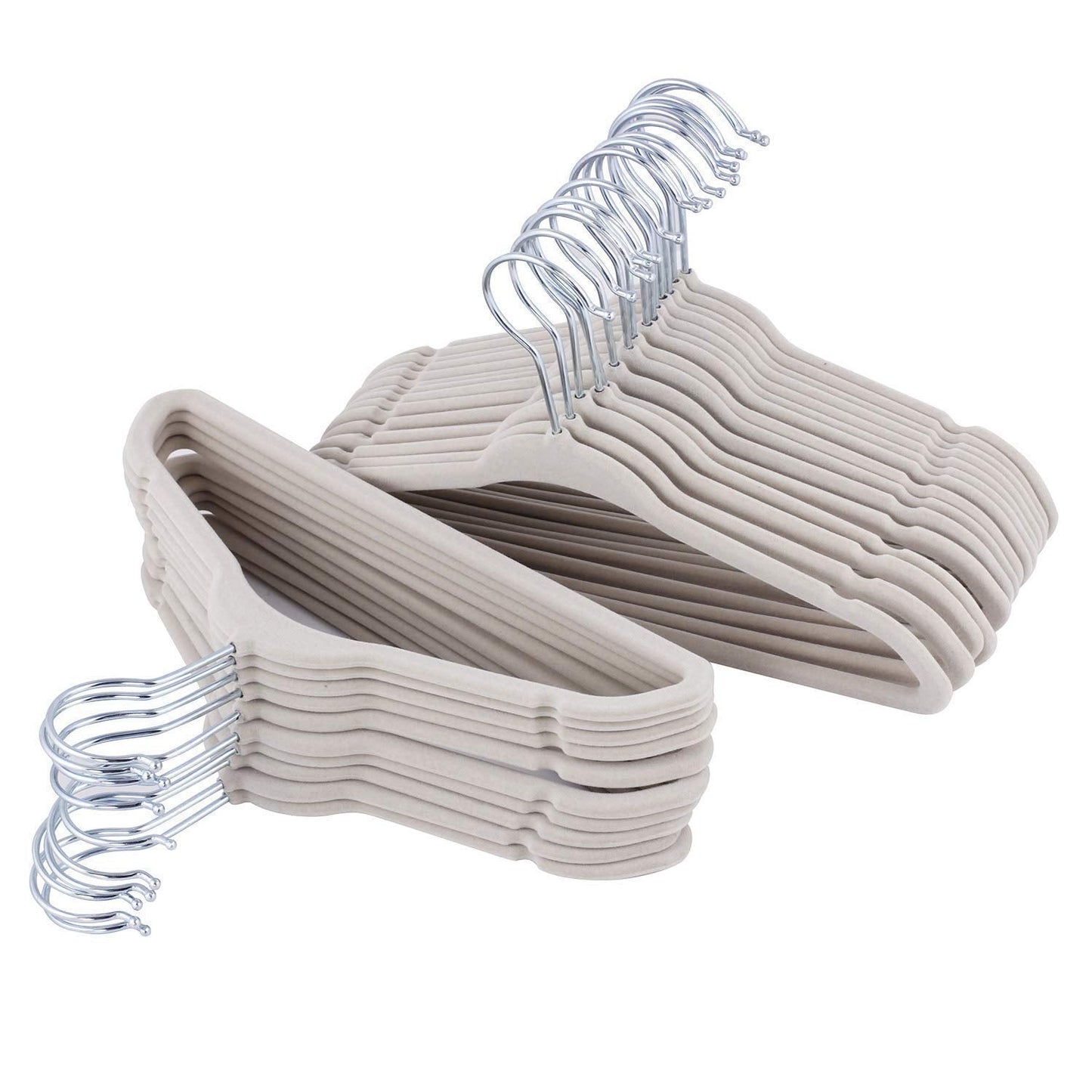 ETAOLINE Baby Velvet Hangers for Kids Clothes, 25-Pack Beige