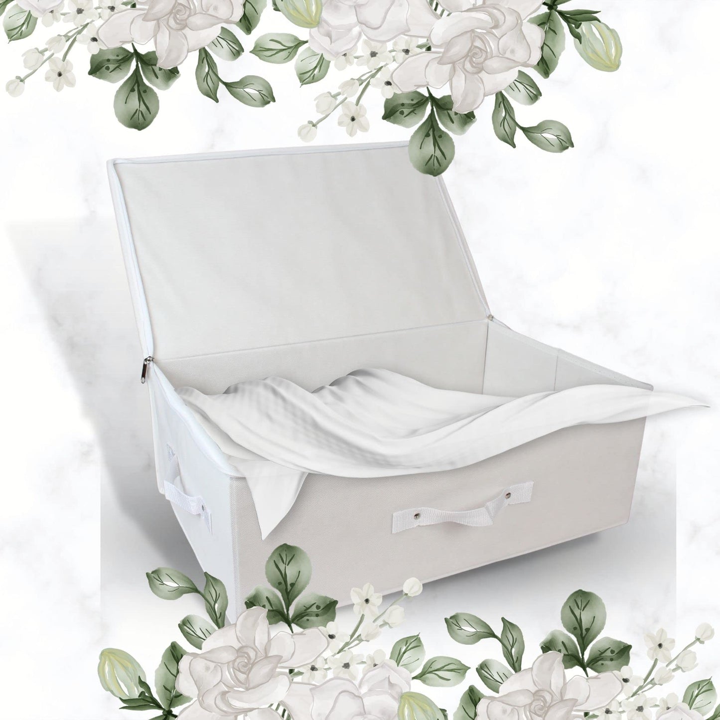 Hoesh UK - White Medium Wedding Dress Box With Lid & Acid Free Tissue - Bridal Gown Storage, Under Bed Clothes Storage