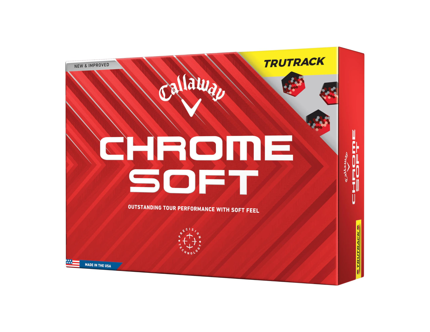 Callaway Golf Chrome Soft Premium Tour Golf Ball 2024 Yellow True Track
