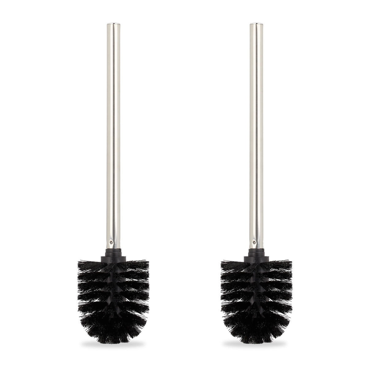 Relaxdays Toilet, Set of 2, Loo Brushes, WC, Removable Head, Bristles, No Holder Included Black 36 x 8 cm