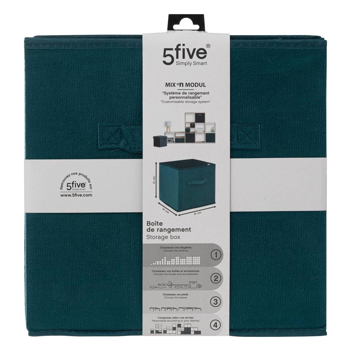 5 five simply smart 5five - Basket Velour 31 x 31 cm Mix N Module Blue