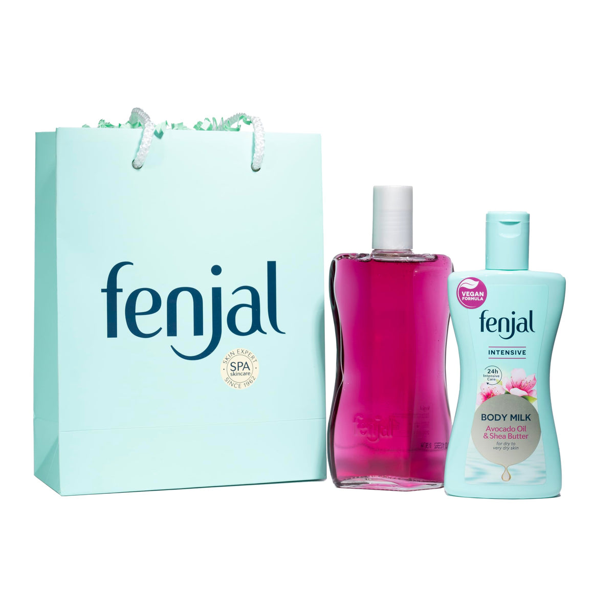 Fenjal Intensive bath luxury gifting set | For deep nourishment and relaxation | Gift set Contain : 1x Oil & Care Foam Bath 200 ml , 1x Body Milk