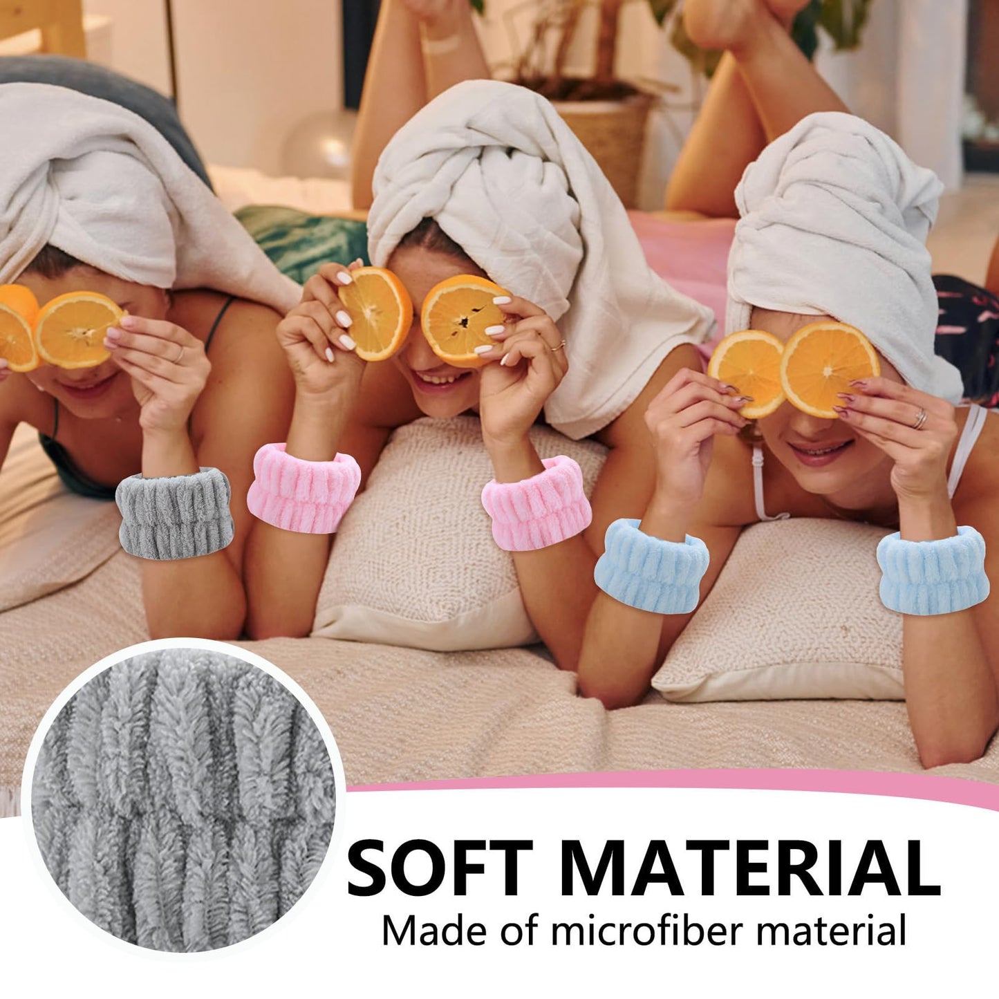 Fantasyon Microfiber Wrist Towels, Soft Absorbent Face Washing Bands