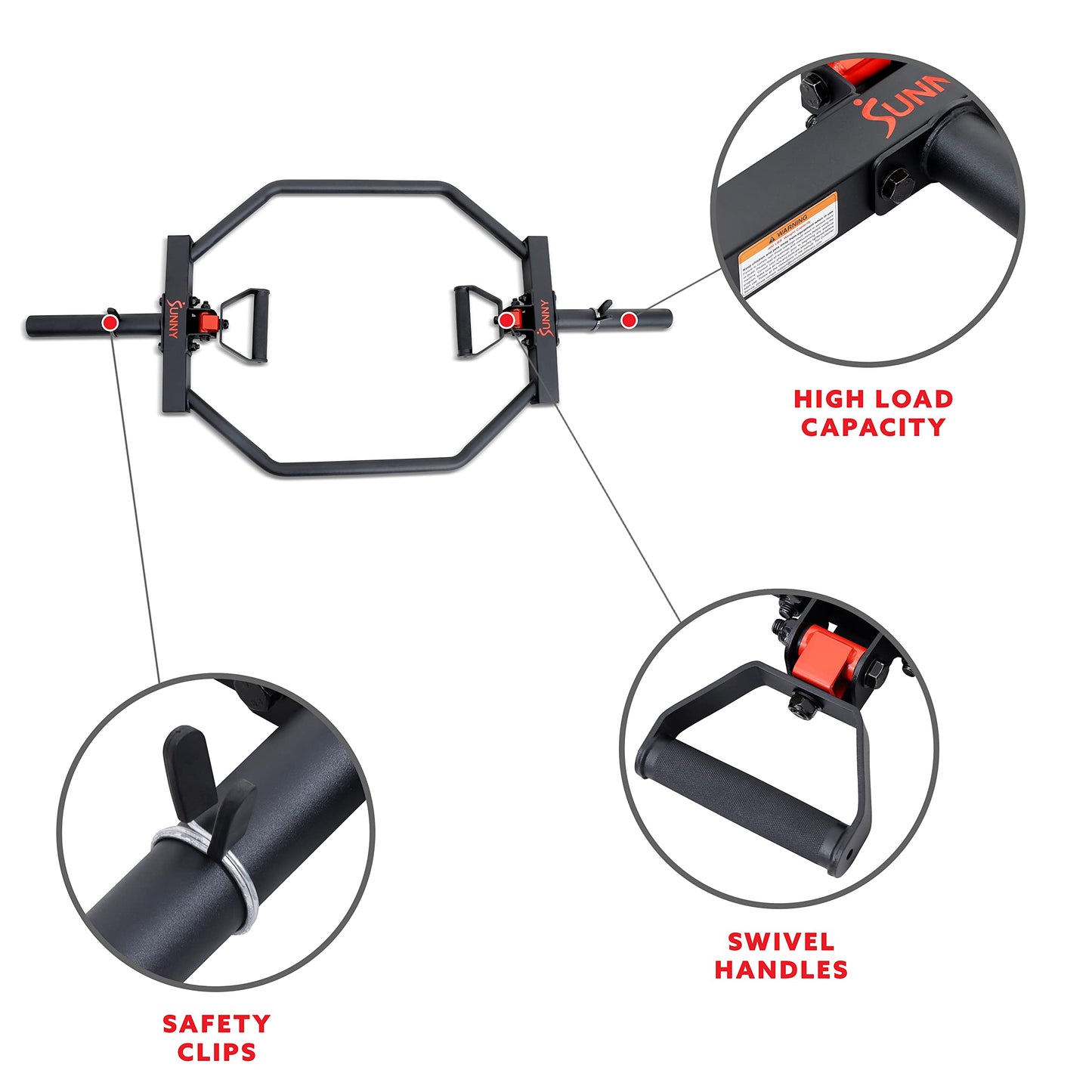 Sunny Health & Fitness Olympic Hex Barbell Trap Bar - OB-TRAP