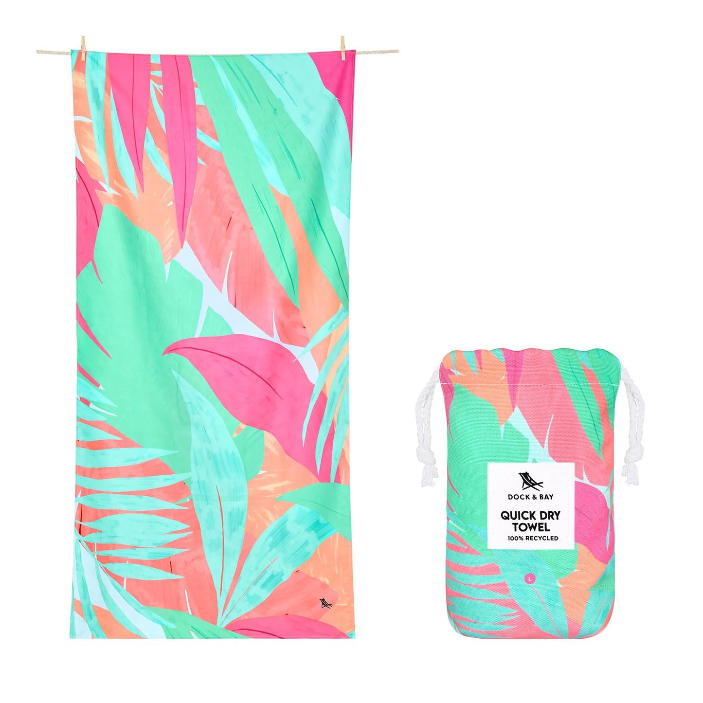Dock & Bay Quick Dry Beach Towel - Hot Tropics, Extra Large