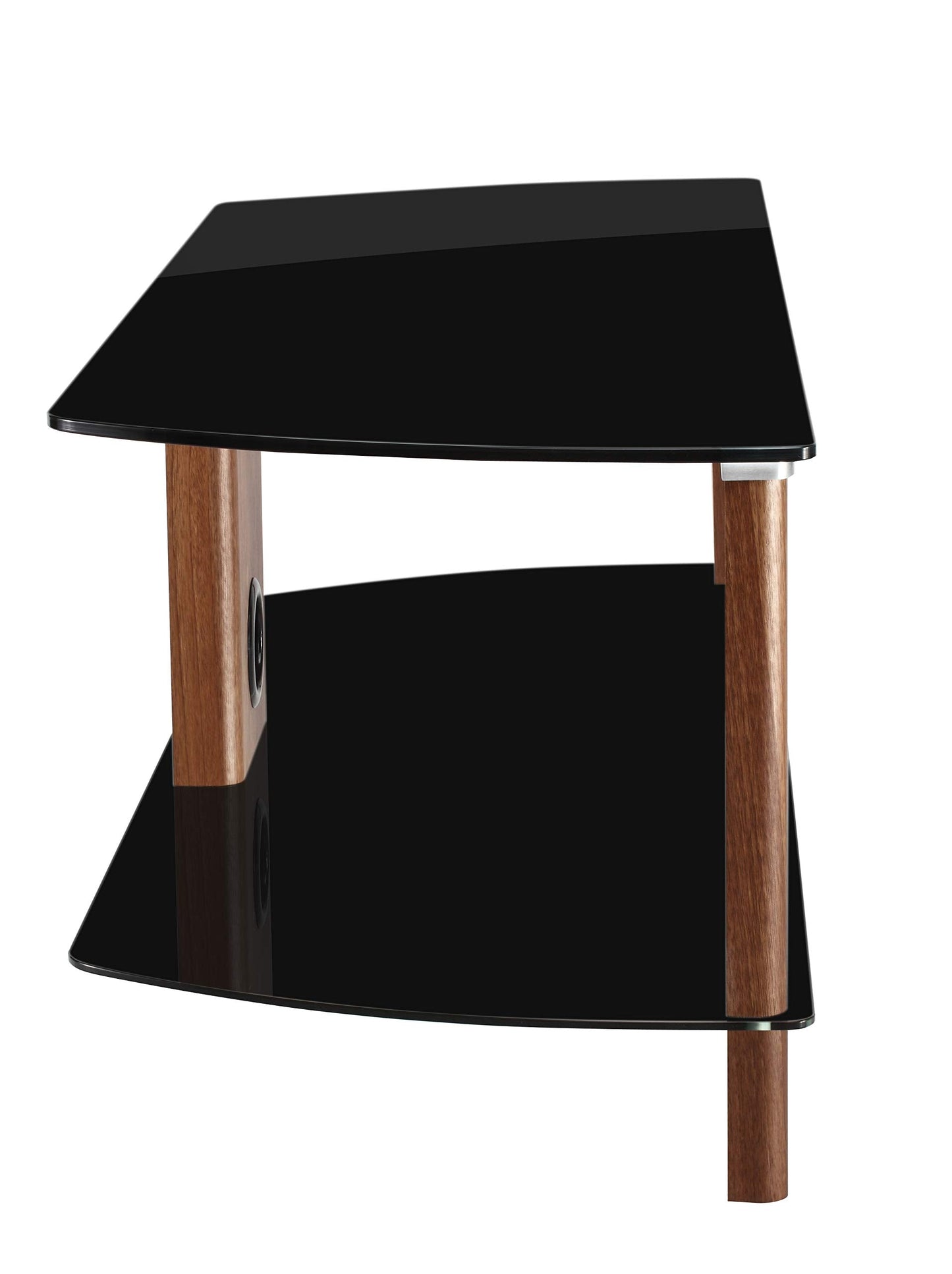 Alphason Century 1200 TV Stand - Walnut & Black Glass