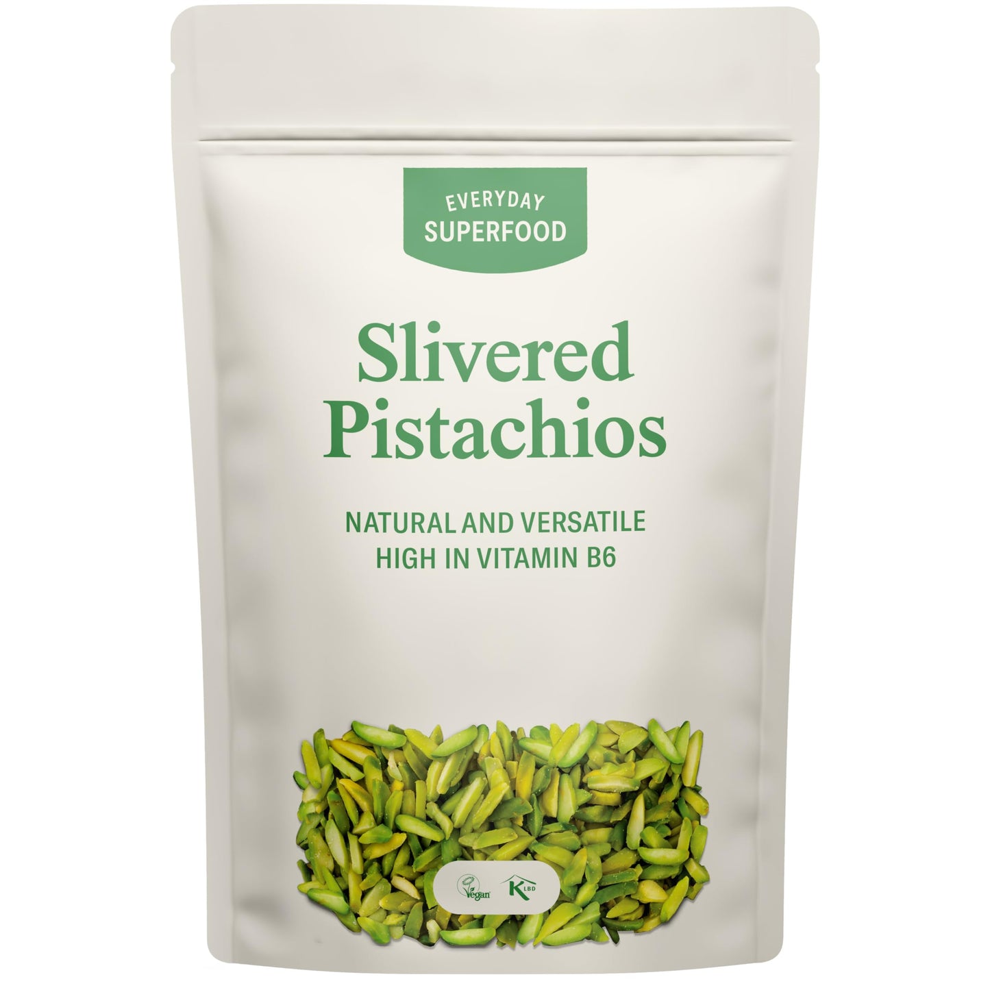 Everyday Superfood Slivered Pistachios 190g, Unsalted Sliced Pistachio Kernels Ideal for Baking, Dessert Decoration