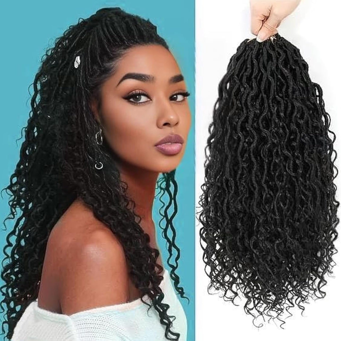 8 Packs Goddess Locs Crochet Braids Hair Extensions For Black Women 18 Inch Faux Locs Crochet Hair Boho Goddess Locs Crochet Hair Pre Looped Crochet