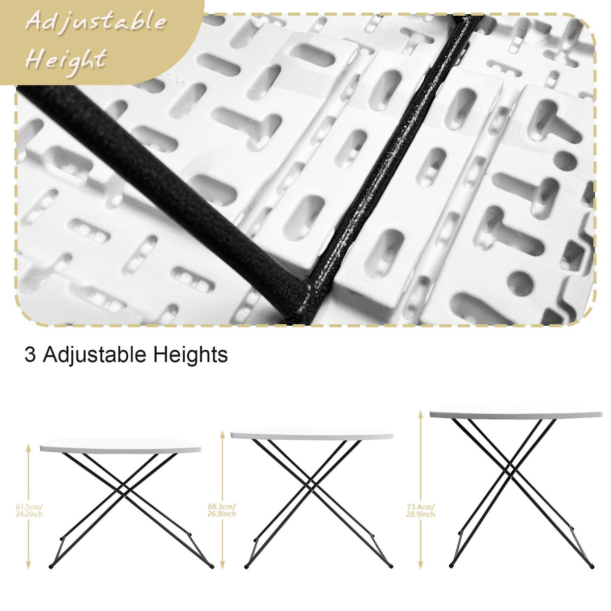 HQTrailTrekker Set of 2 TV Tray Tables Folding Portable Adjustable Plastic Folding Table TV Dinner Tray Foldable for Living Room Dining Room Offers