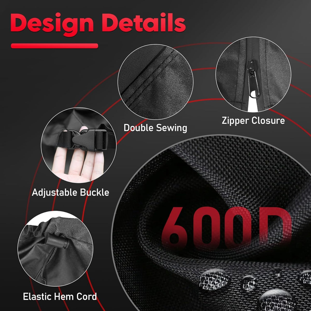 Zettum 167 x 114 x 173 cm Outdoor Egg Chair Cover Waterproof, 600D PU Coating Patio Double Cocoon Chair Cover Waterproof with Zipper Garden Hanging