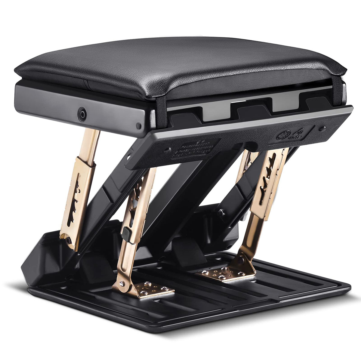 Foot Rest Under Desk, Potuem Adjustable Footrest with Massage Function, Non-Slip Desk Foot Rest with Soft Pads, 4 Level Height Adjustment Max Load 120