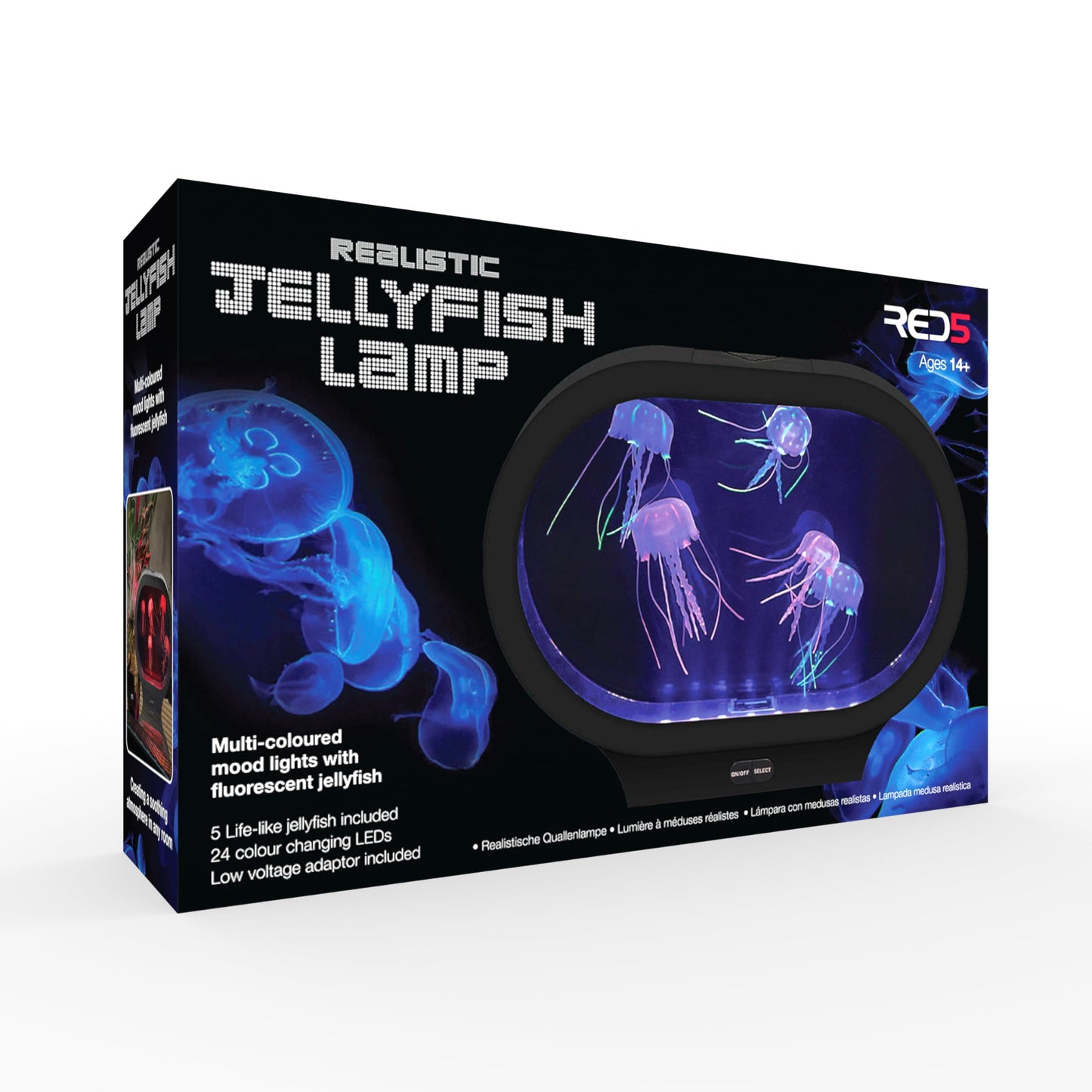 RED5 Oval Realistic Jellyfish Tank Lamp Mains Powered Colour Changing LED Light