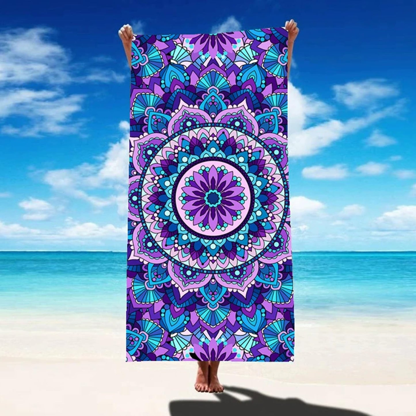 Beach Towels, 2 Pack 180 x 80 cm Microfibre Towels, for Travel, Thin Design