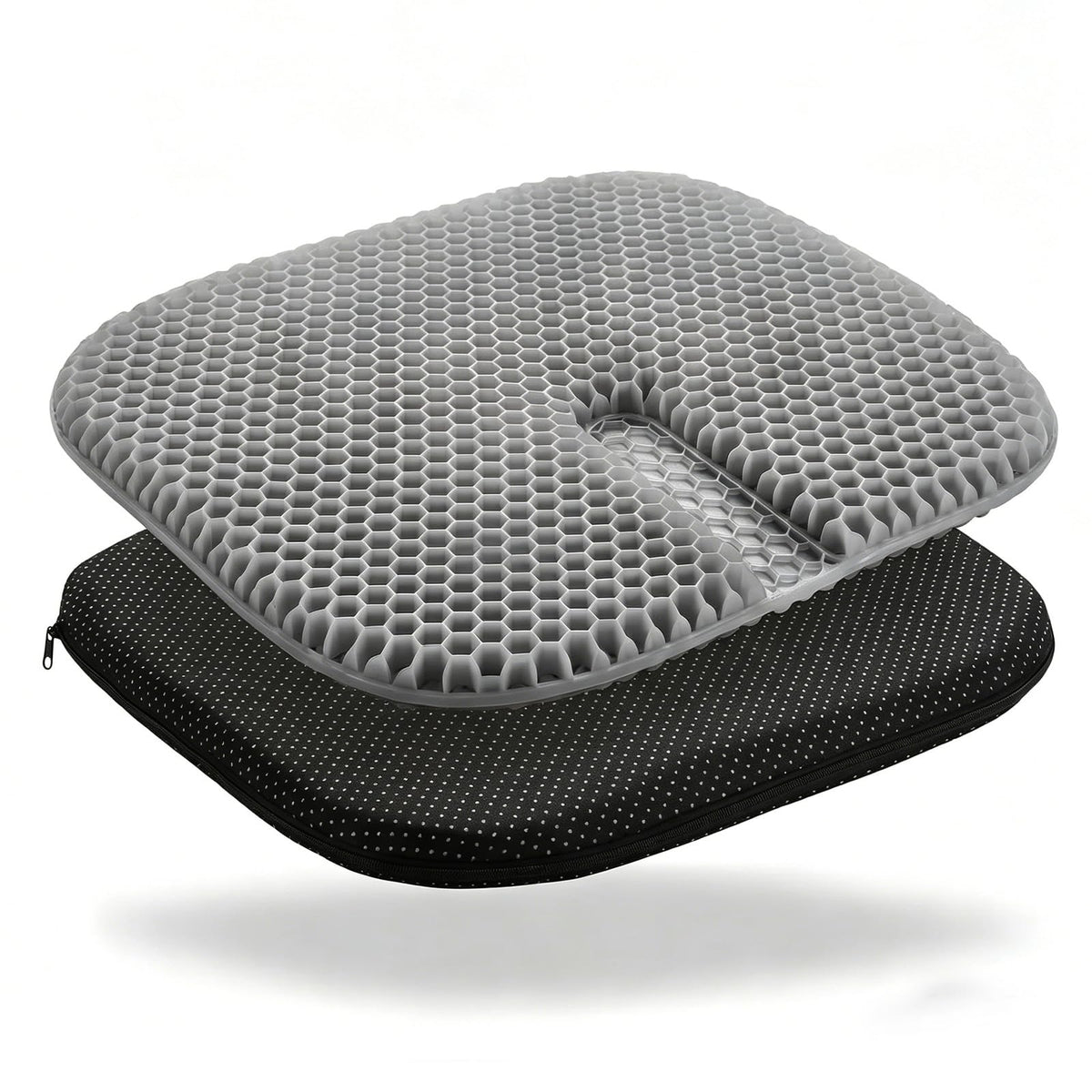 Gel Seat Cushion - Soft Sitter Honeycomb Cushion with Non-Slip Cover Large Gel Cushion with Relieving Back Coccyx Pain Pressure Cool Seat Pads for