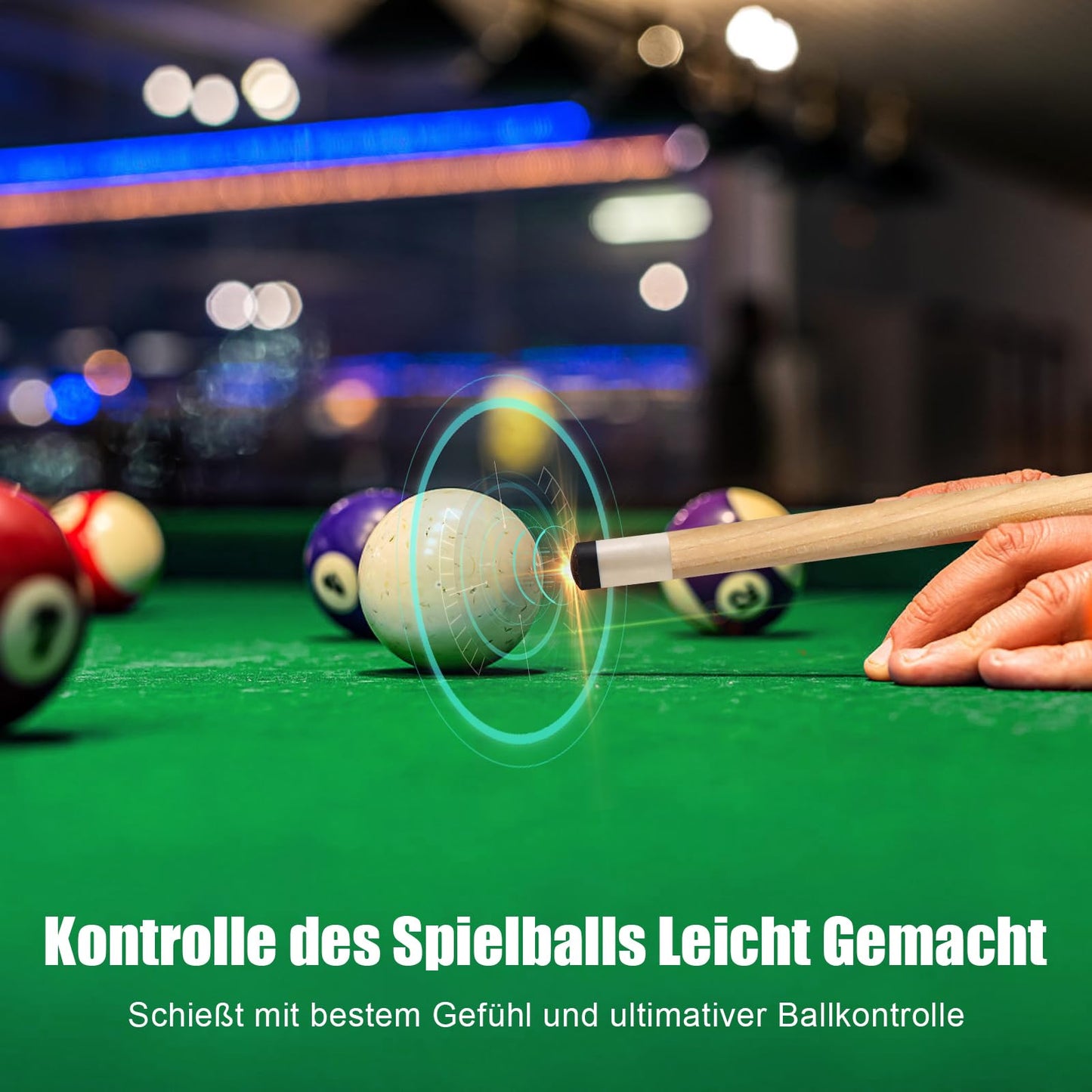 ASMPCUE Pool Cue 58 Inch Billiard Cue Hardwood Pool Cue 13 mm Tips for Professional Billiard Players, 1/2 Cue Sticks for Billiard Table Sports, Green