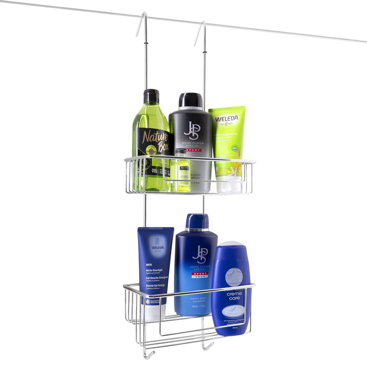 kowald ? Design Shower Caddy Hanging XL | Shower Shelves | 27x9x5in | Chrome-Plated Rustproof