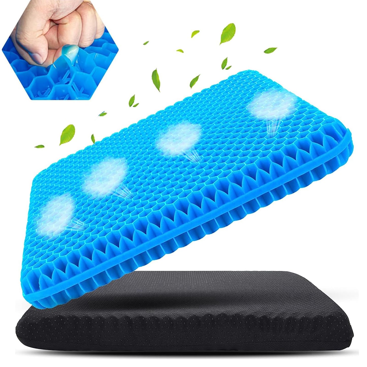 Winuoyang Soft Sitter Cushion, Gel Seat Cushion Breathable Honeycomb Gel Cushion Cooling Design for Office Chairs, Cars, Wheelchairs