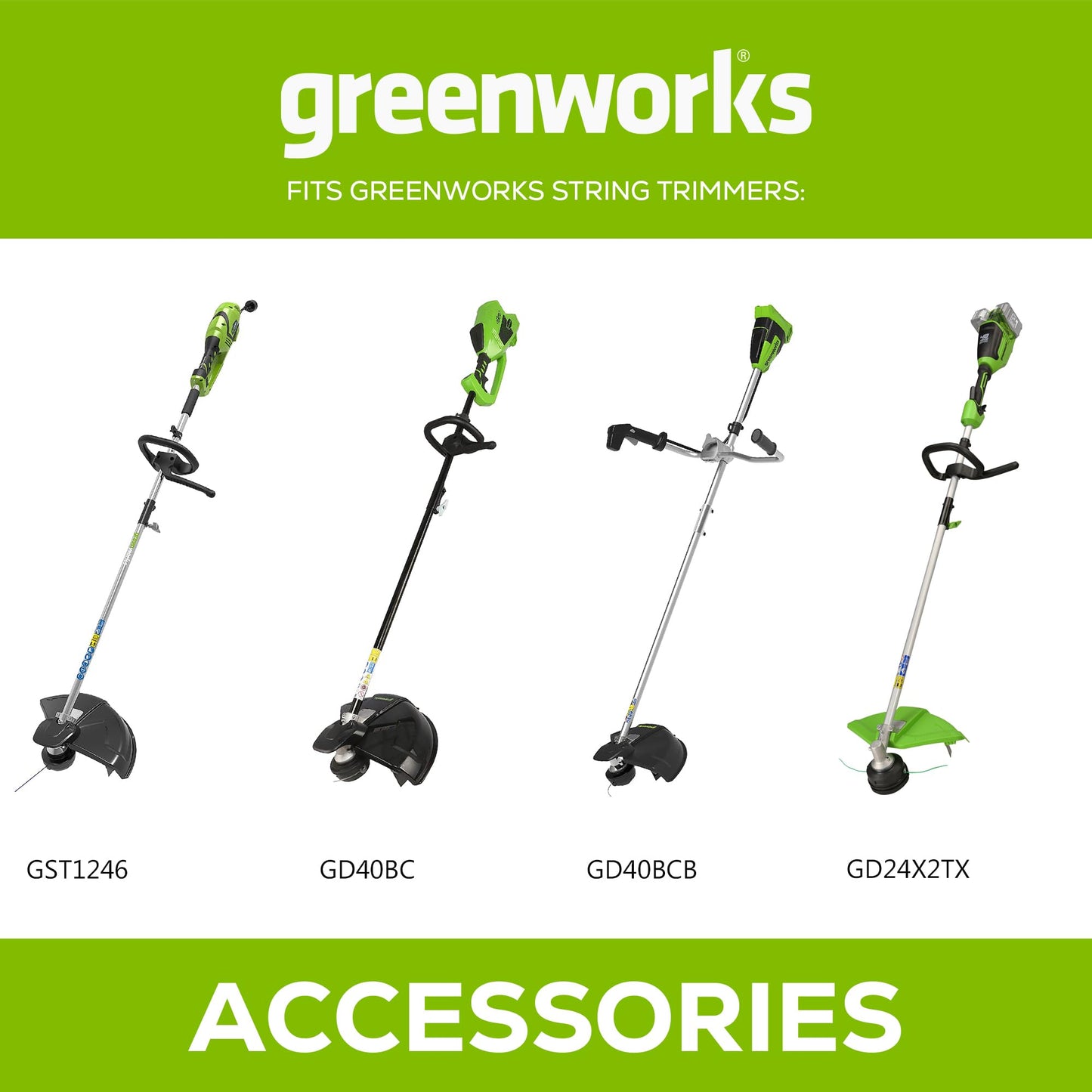 Greenworks Original Hedge Trimmer Attachment for String Trimmer GD40BC GD40BCB GD24X2TX Series