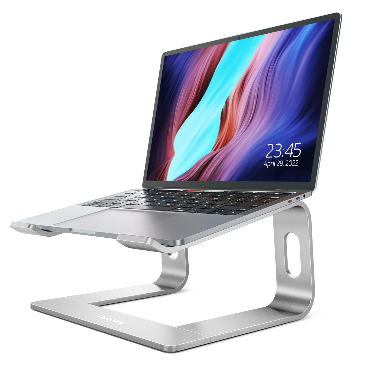 Nulaxy Ergonomic Laptop Stand for Desk, Aluminum Detachable Riser, Silver