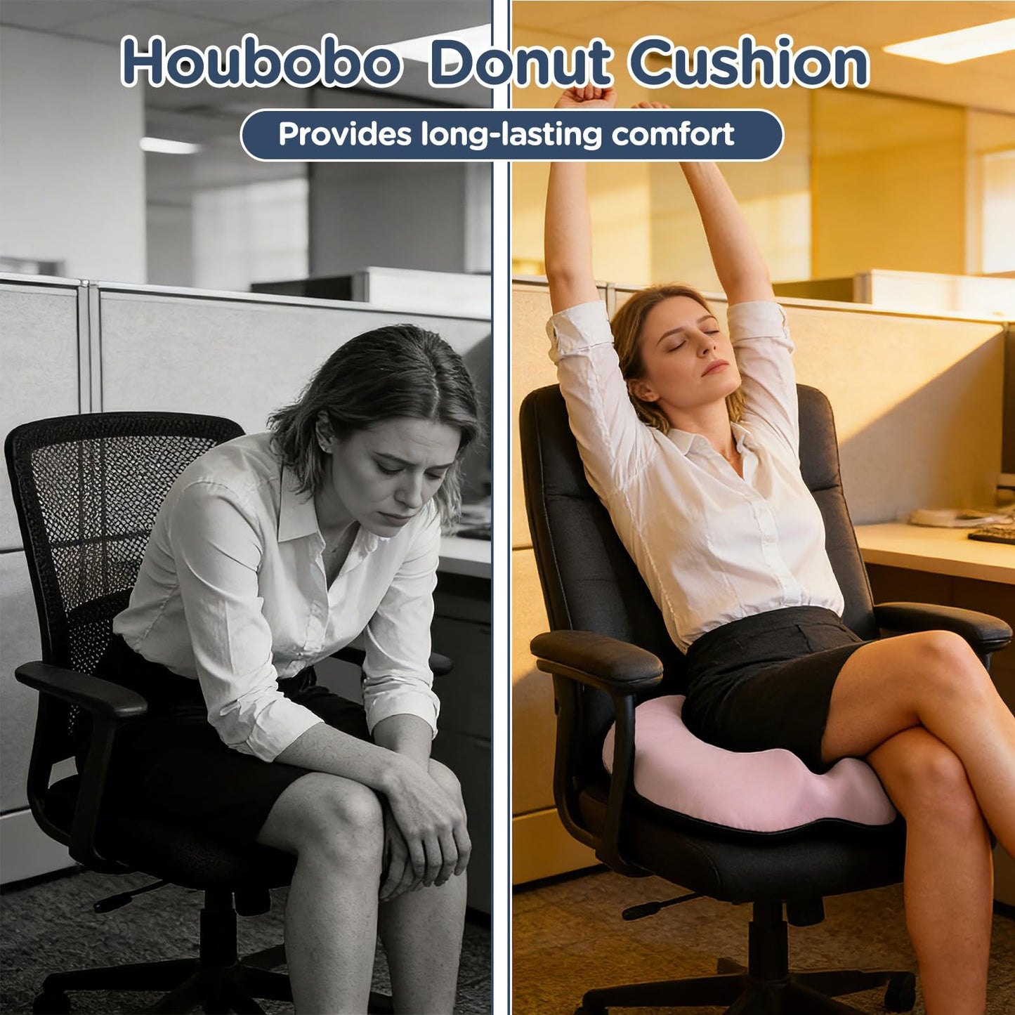 Donut Pillow Seat Cushion for Hemorrhoids, Coccyx Cushion for Pain Relief