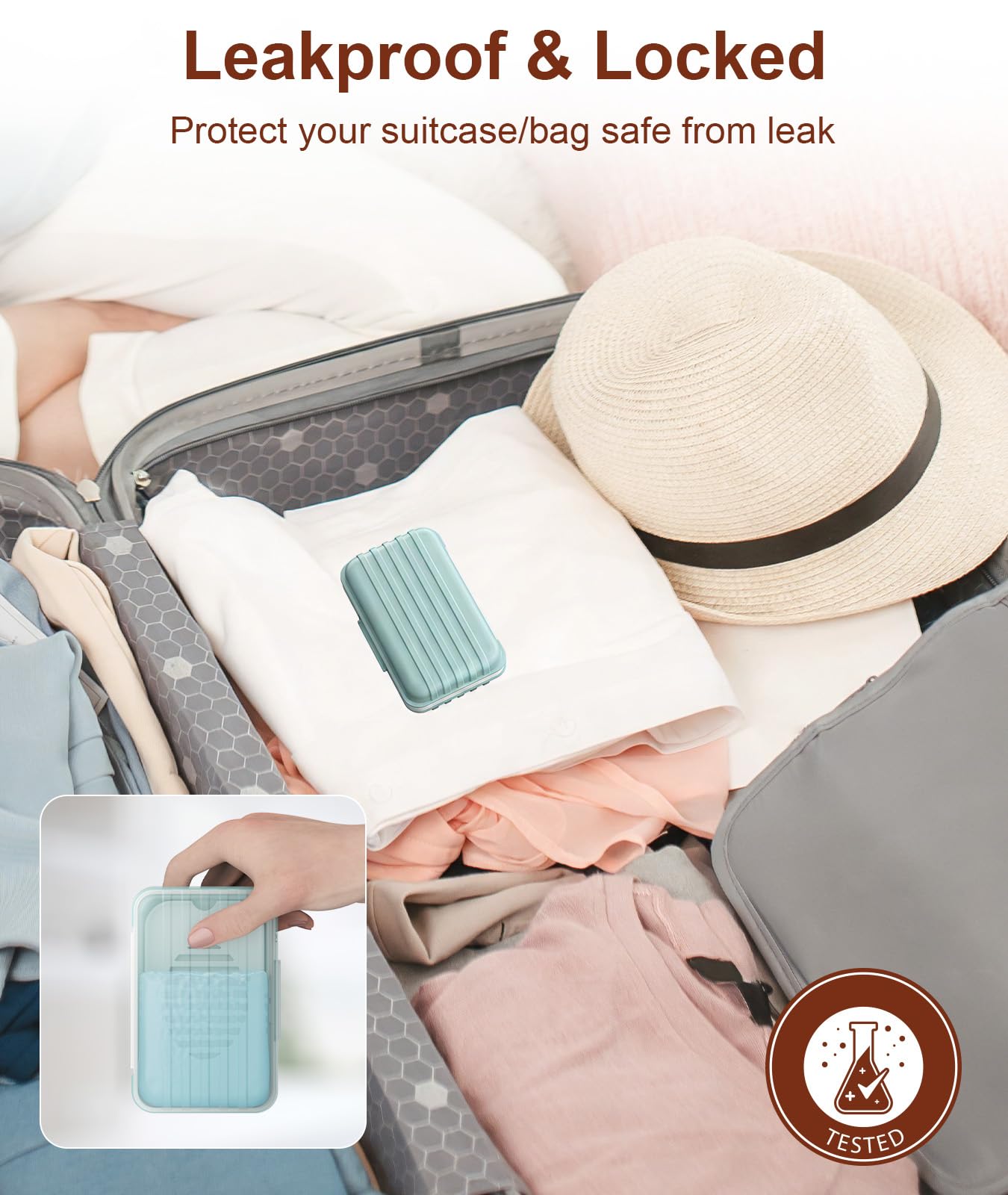 Quatish Leakproof Bar Soap Holder Dish with Lid for Shower, Portable 1 Pack Travel Soap Case Box for Gym, Camping, Hiking, Outdoor Use
