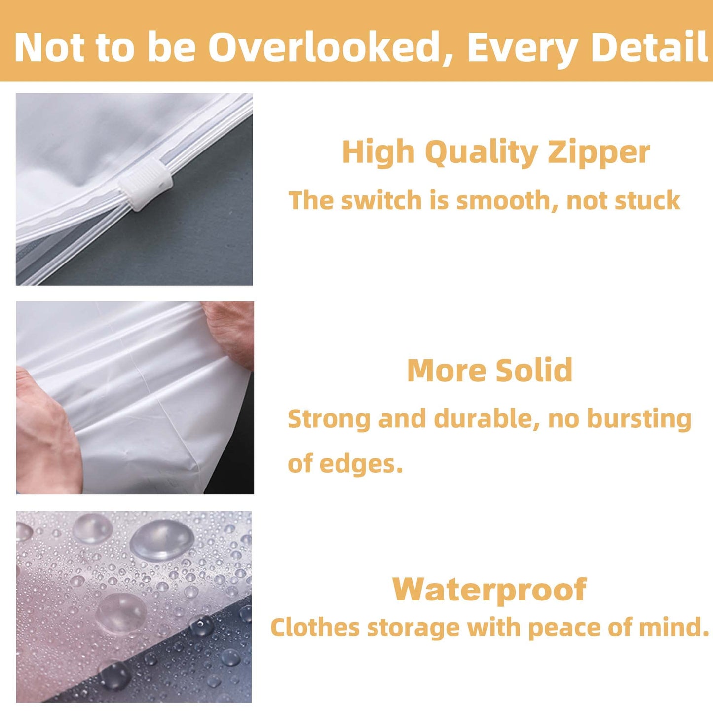 10Pcs Large Travel Storage Bags, Space Saver Ziplock Clothes Bag Frosted Waterproof Packing Luggage for Clothes, Shoes, Toiletries