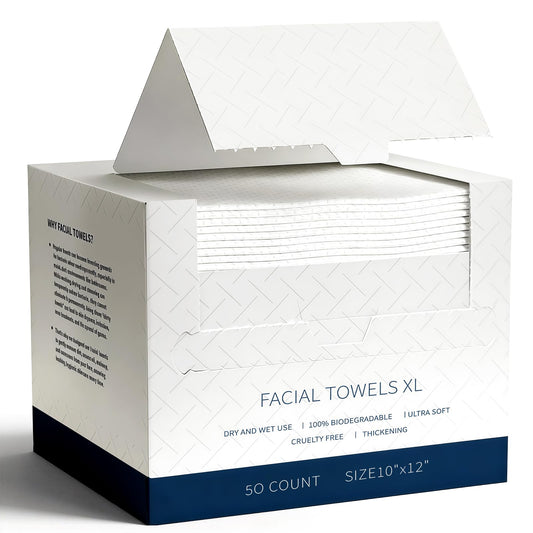 Clean Towels XL,Face Towels,Disposable Face Towelette,26 X 30 cm Super Soft Biodegradable Dry Facial Hand Clean Towels,Makeup Remover Dry Wipes,for