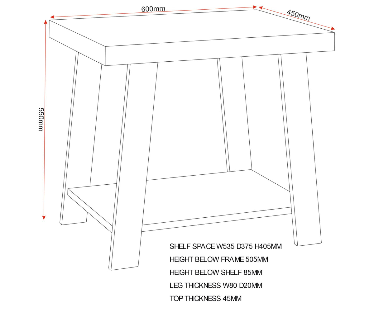 Seconique Eddie Side Table in Grey/Sonoma Effect
