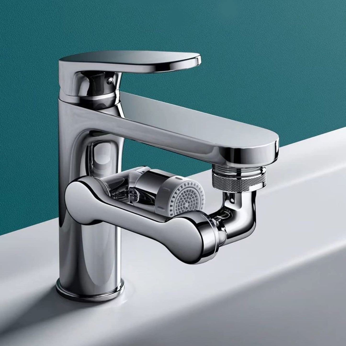 Faucet Aerator,1080? Rotating Extender Aerator, Durable Splash Proof Faucet Extender, Two Ways Water Saver Faucet Aerator, Can Be Used for Bathroom