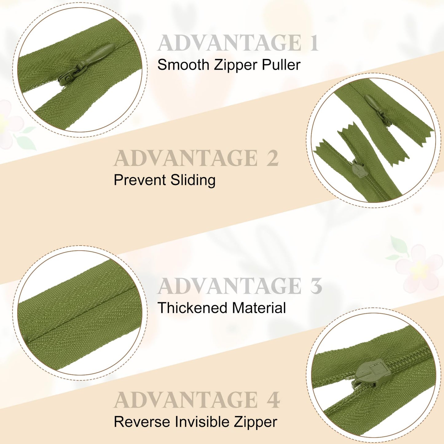 sourcing map 10Pcs 30cm/12-Inch Nylon Coil Zippers, #3 Closed End Separating Jacket Zippers Bulk Frame Replacement for Tailor Sewing Bag Craft